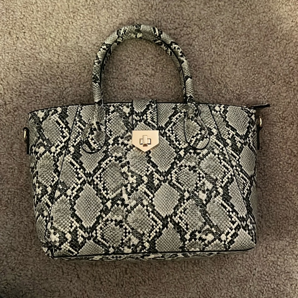 Snake skin shoulder purse